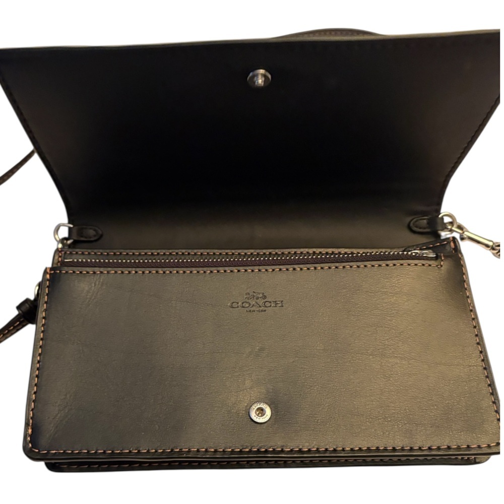 Coach Anna Foldover Clutch Crossbody with Tartan Plaid Print (Style No. CC801) - Picture 3 of 8